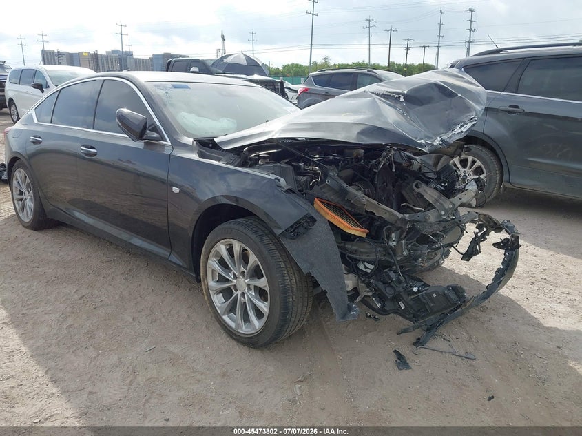 2023 Cadillac Ct5 VIN 1G6DS5RK3P0147472 IAAI salvage auction — FRONT END, Wait Title, sold $1,050 on 2026-08-31 (photo 1)