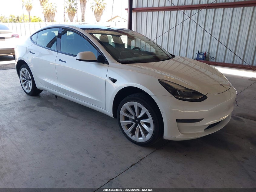 2022 Tesla Model 3 VIN 5YJ3E1EA2NF142767 IAAI salvage auction — ELECTRICAL, Salvage Title, sold $4,550 on 2026-07-21 (photo 1)