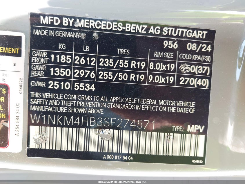 2025 Mercedes-benz Glc VIN W1NKM4HB3SF274571 IAAI salvage auction — FRONT END, Salvage (Illinois), sold $26,750 on 2026-08-05 (photo 9)