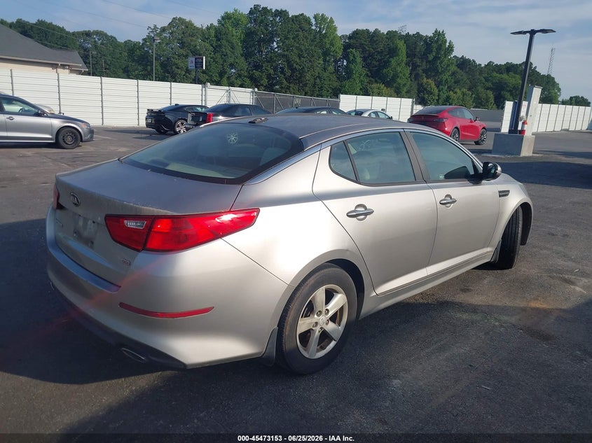 2015 Kia Optima VIN KNAGM4A70F5537787 IAAI salvage auction — NORMAL WEAR, Clear (Georgia), sold $1,000 on 2026-07-08 (photo 4)