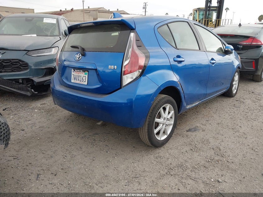 2016 Toyota Prius c VIN JTDKDTB38G1136743 IAAI salvage auction — LEFT FRONT, Salvage Certificate (California), sold $1,525 on 2026-07-22 (photo 4)