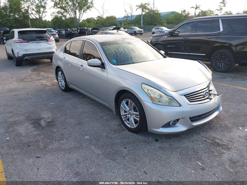 2013 Infiniti G VIN JN1CV6AP9DM304989 IAAI salvage auction — LEFT FRONT, Salvage Title, sold $1,775 on 2026-07-13 (photo 1)