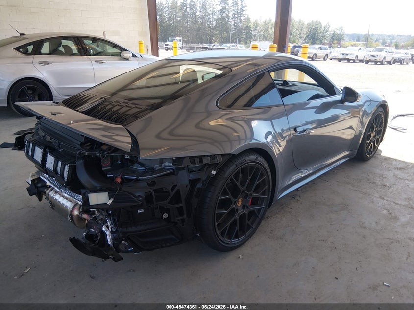 2026 Porsche 911 VIN WP0AH2A93TS214379 IAAI salvage auction — REAR END, Bill Of Sale (Washington), sold $109,000 on 2026-07-20 (photo 4)