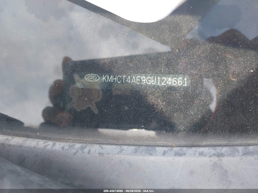 2016 Hyundai Accent VIN KMHCT4AE9GU124661 IAAI salvage auction — NORMAL WEAR, Original (Texas), sold $450 on 2026-07-23 (photo 9)