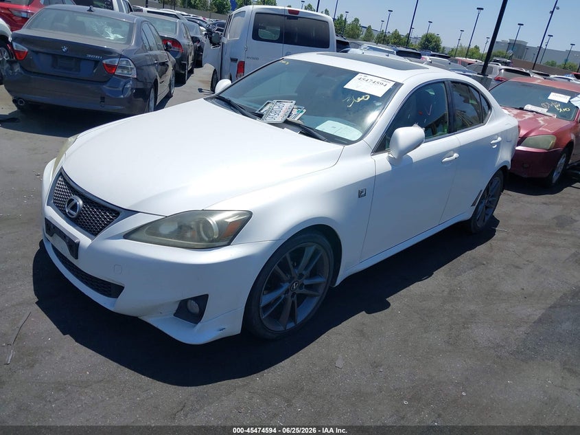 2012 Lexus Is VIN JTHBF5C24C5165685 IAAI salvage auction — REAR END, Salvage Certificate (California), sold $2,050 on 2026-07-19 (photo 2)