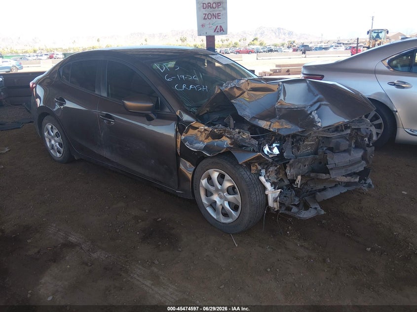 2015 Mazda 3 VIN 3MZBM1U74FM202093 IAAI salvage auction — FRONT & REAR, Salvage (Arizona), sold $475 on 2026-08-02 (photo 1)
