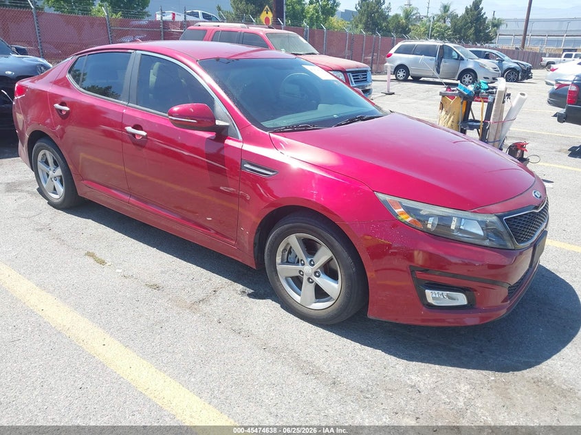 2015 Kia Optima VIN 5XXGM4A79FG462473 IAAI salvage auction — THEFT, Salvage (California), sold $2,350 on 2026-07-14 (photo 1)