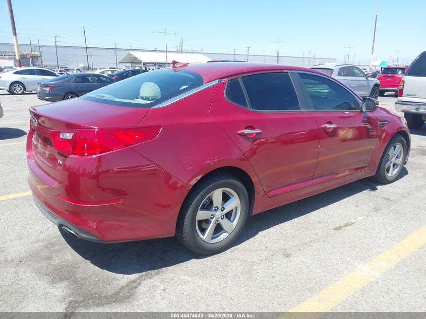 2015 Kia Optima VIN 5XXGM4A79FG462473 IAAI salvage auction — THEFT, Salvage (California), sold $2,350 on 2026-07-14 (photo 4)