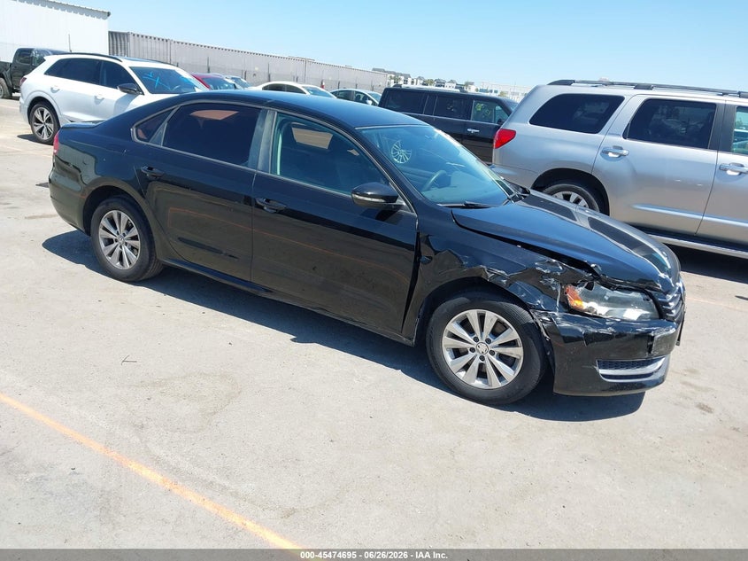2012 Volkswagen Passat VIN 1VWAP7A38CC007747 IAAI salvage auction — RIGHT FRONT, Salvage (California), sold $500 on 2026-07-09 (photo 1)