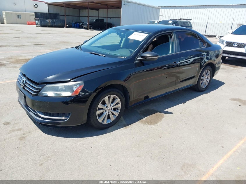 2012 Volkswagen Passat VIN 1VWAP7A38CC007747 IAAI salvage auction — RIGHT FRONT, Salvage (California), sold $500 on 2026-07-09 (photo 2)