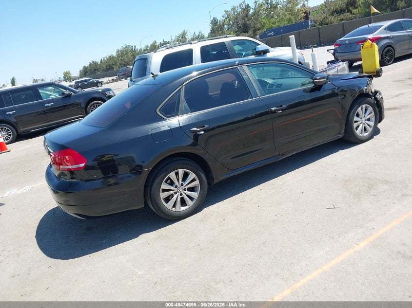 2012 Volkswagen Passat VIN 1VWAP7A38CC007747 IAAI salvage auction — RIGHT FRONT, Salvage (California), sold $500 on 2026-07-09 (photo 4)