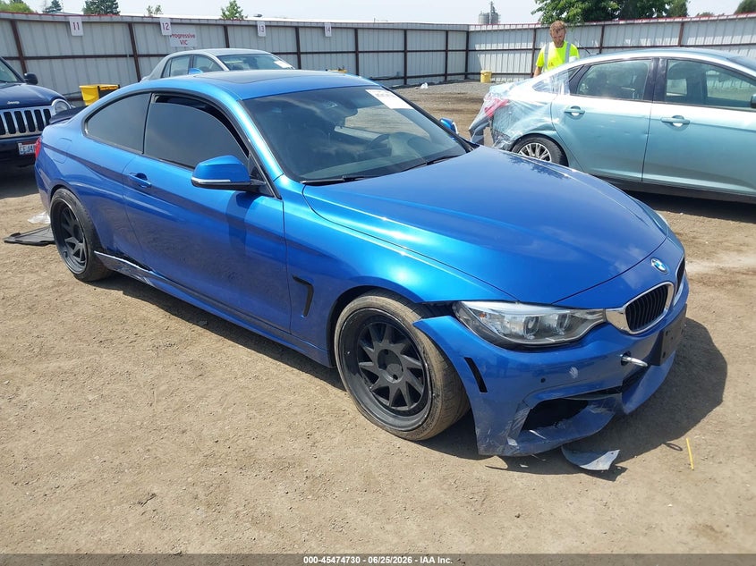 2016 BMW 4er VIN WBA3N7C57GK227860 IAAI salvage auction — SIDE, Wait Title, sold $4,500 on 2026-08-18 (photo 1)