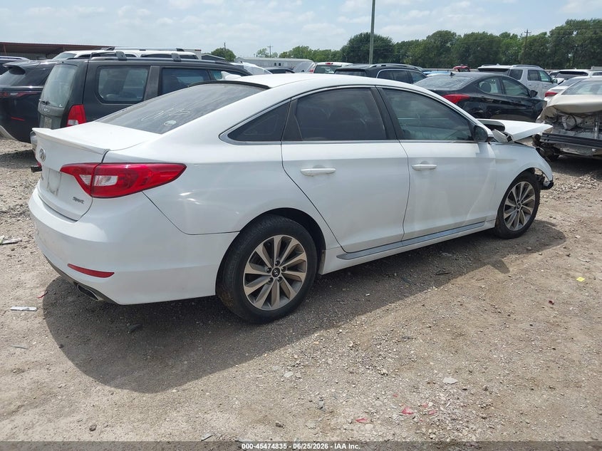 2017 Hyundai Sonata VIN 5NPE34AFXHH582890 IAAI salvage auction — FRONT END, Original (Texas), sold $675 on 2026-07-22 (photo 4)