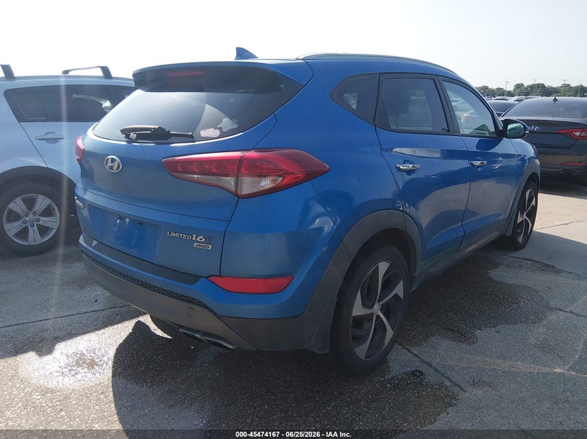 2016 Hyundai Tucson VIN KM8J3CA26GU124043 IAAI salvage auction — NORMAL WEAR, Original (Texas), sold $3,700 on 2026-07-13 (photo 4)