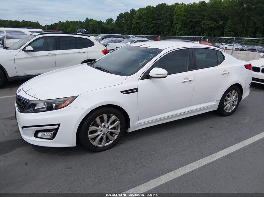 2014 Kia Optima VIN 5XXGM4A72EG309464 IAAI salvage auction — NORMAL WEAR, Clear (North Carolina), sold $450 on 2026-07-29 (photo 2)