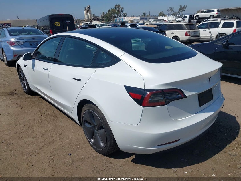 2023 Tesla Model 3 VIN 5YJ3E1EA1PF580862 IAAI salvage auction — REAR END, Salvage (California), sold $8,850 on 2026-07-15 (photo 3)