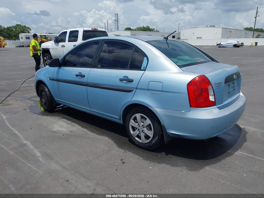 2009 Hyundai Accent VIN KMHCM46CX9U293837 IAAI salvage auction — NORMAL WEAR, Clear (Florida), sold $25 on 2026-07-29 (photo 3)