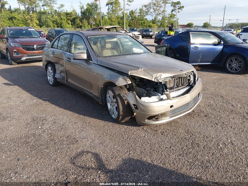 2011 Mercedes-benz C-klasse VIN WDDGF5EB2BA466455 IAAI salvage auction — FRONT END, Clear (Alabama), sold $275 on 2026-08-11 (photo 1)