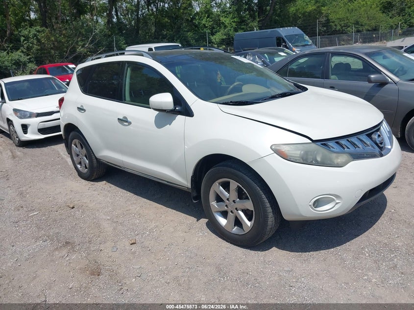 2009 Nissan Murano VIN JN8AZ18W29W203754 IAAI salvage auction — LEFT SIDE, Clear (Indiana), sold $350 on 2026-07-22 (photo 1)