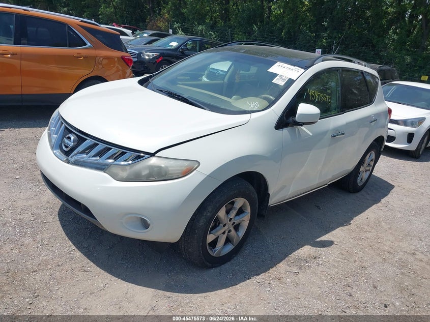 2009 Nissan Murano VIN JN8AZ18W29W203754 IAAI salvage auction — LEFT SIDE, Clear (Indiana), sold $350 on 2026-07-22 (photo 2)