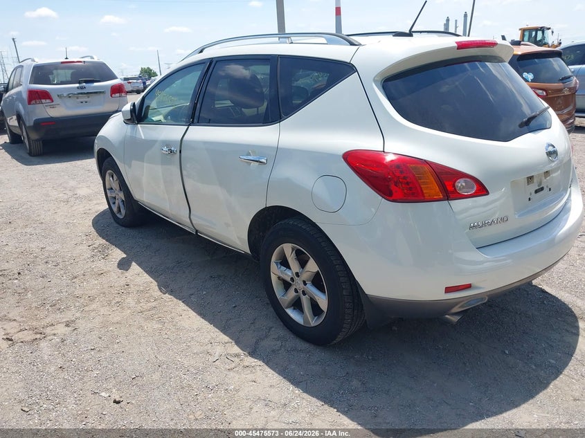 2009 Nissan Murano VIN JN8AZ18W29W203754 IAAI salvage auction — LEFT SIDE, Clear (Indiana), sold $350 on 2026-07-22 (photo 3)