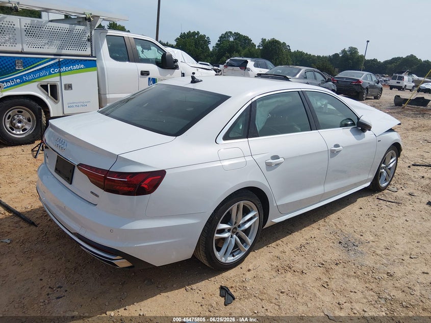 2022 Audi A4 VIN WAUEAAF41NN008599 IAAI salvage auction — FRONT END, Salvage (North Carolina), sold $4,050 on 2026-07-31 (photo 4)