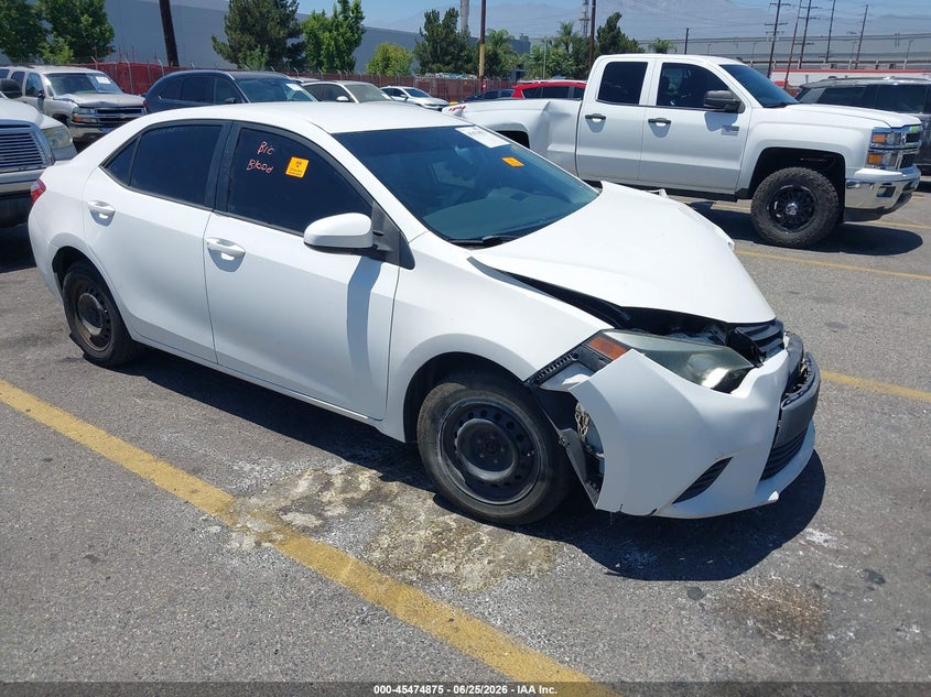 2016 Toyota Corolla VIN 5YFBURHE4GP460425 IAAI salvage auction — FRONT END, Salvage (California), sold $1,625 on 2026-07-07 (photo 1)