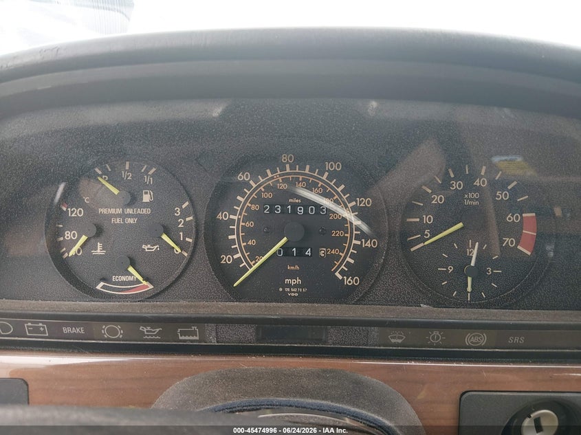 1988 Mercedes-benz 420 VIN WDBCA35D1JA405494 IAAI salvage auction — NORMAL WEAR, Clear - Public Restricted (Oklahoma), sold $925 on 2026-07-15 (photo 7)