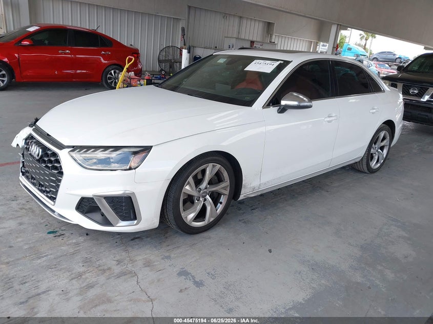 2020 Audi S4 VIN WAUB4AF45LA052068 IAAI salvage auction — RIGHT FRONT, Salvage Title, sold $12,750 on 2026-08-19 (photo 2)