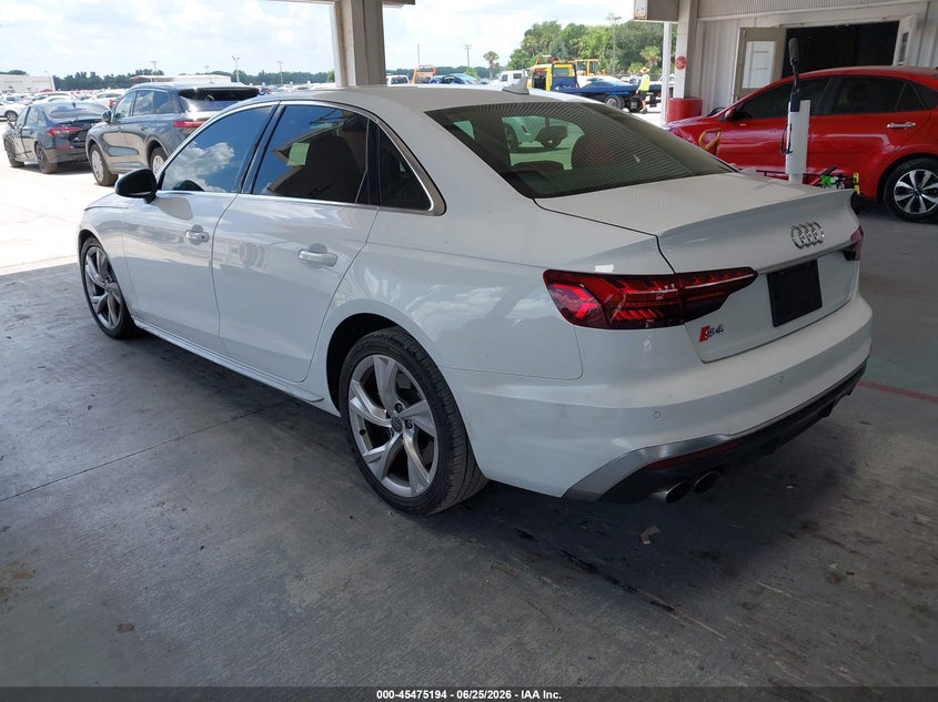 2020 Audi S4 VIN WAUB4AF45LA052068 IAAI salvage auction — RIGHT FRONT, Salvage Title, sold $12,750 on 2026-08-19 (photo 3)