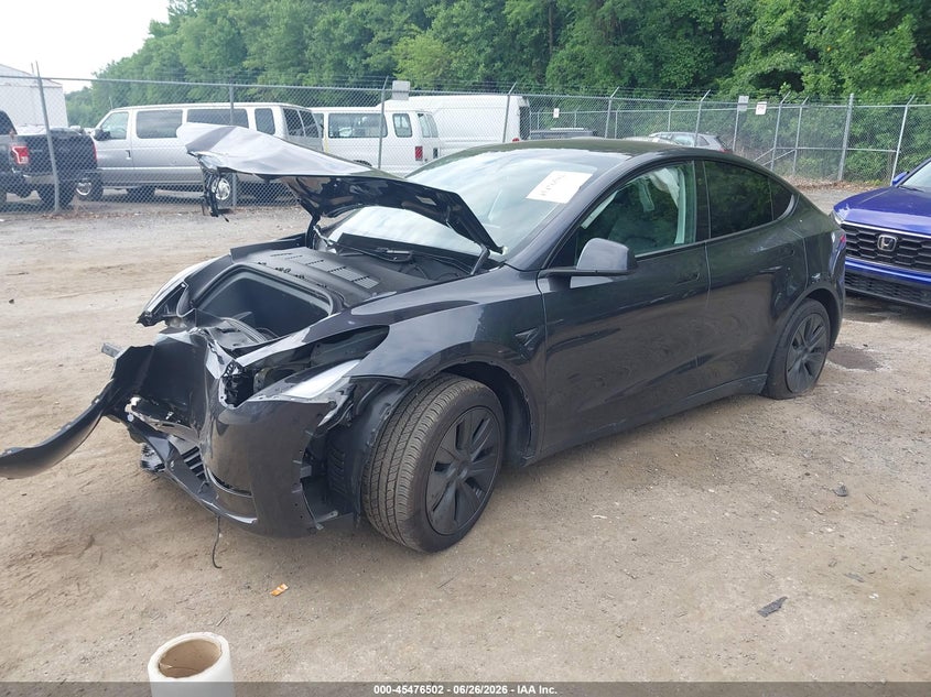 2025 Tesla Model y VIN 7SAYGDED6SF234944 IAAI salvage auction — FRONT END, Salvage Title, sold $8,600 on 2026-08-02 (photo 2)