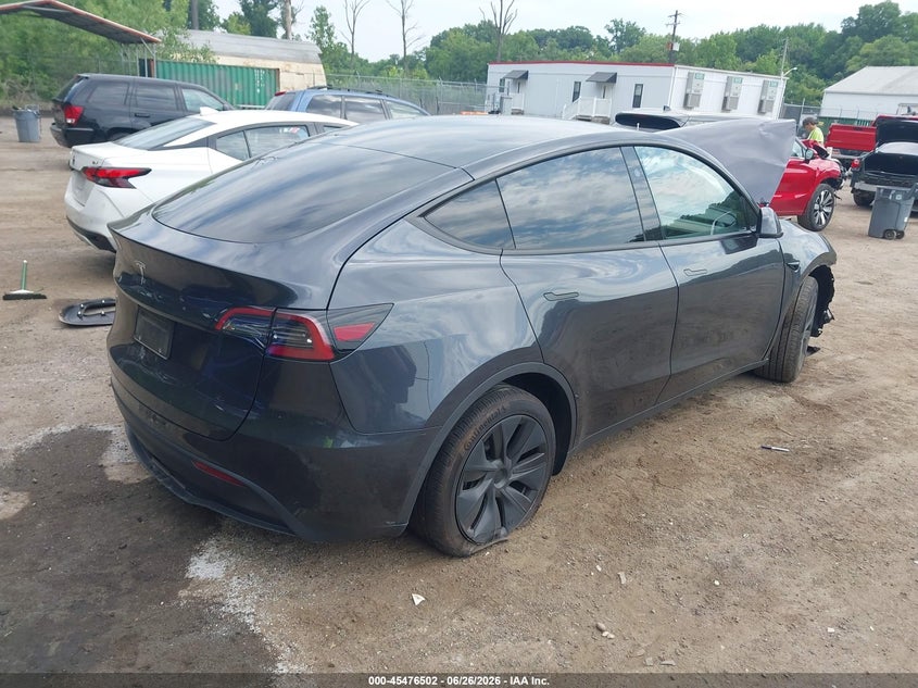 2025 Tesla Model y VIN 7SAYGDED6SF234944 IAAI salvage auction — FRONT END, Salvage Title, sold $8,600 on 2026-08-02 (photo 4)
