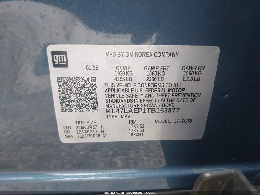 2026 Buick Envista VIN KL47LAEP1TB153877 IAAI salvage auction — SIDE, Salvage (Indiana), sold $5,900 on 2026-07-22 (photo 9)