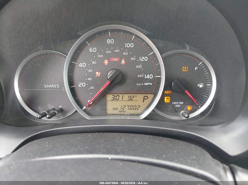 2012 Toyota Yaris VIN JTDKTUD31CD508678 IAAI salvage auction — FRONT & REAR, Salvage (Texas), sold $1,650 on 2026-07-28 (photo 7)