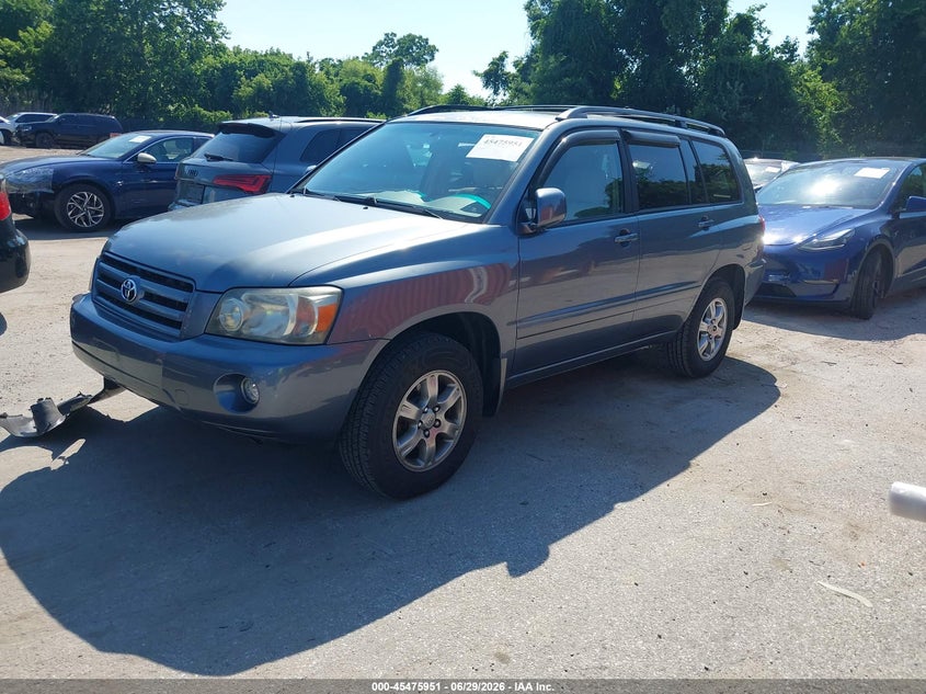 2006 Toyota Highlander VIN JTEEP21A560183887 IAAI salvage auction — RIGHT FRONT, Salvage - 75% Or Less (Maryland), sold $1,300 on 2026-07-23 (photo 2)