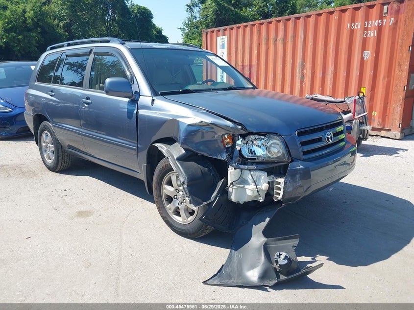 2006 Toyota Highlander VIN JTEEP21A560183887 IAAI salvage auction — RIGHT FRONT, Salvage - 75% Or Less (Maryland), sold $1,300 on 2026-07-23 (photo 6)