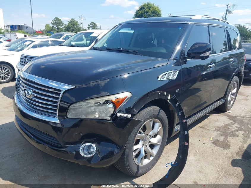 2014 Infiniti Qx80 VIN JN8AZ2NE7E9062464 IAAI salvage auction — FRONT END, Salvage (North Carolina), sold $1,750 on 2026-07-08 (photo 2)
