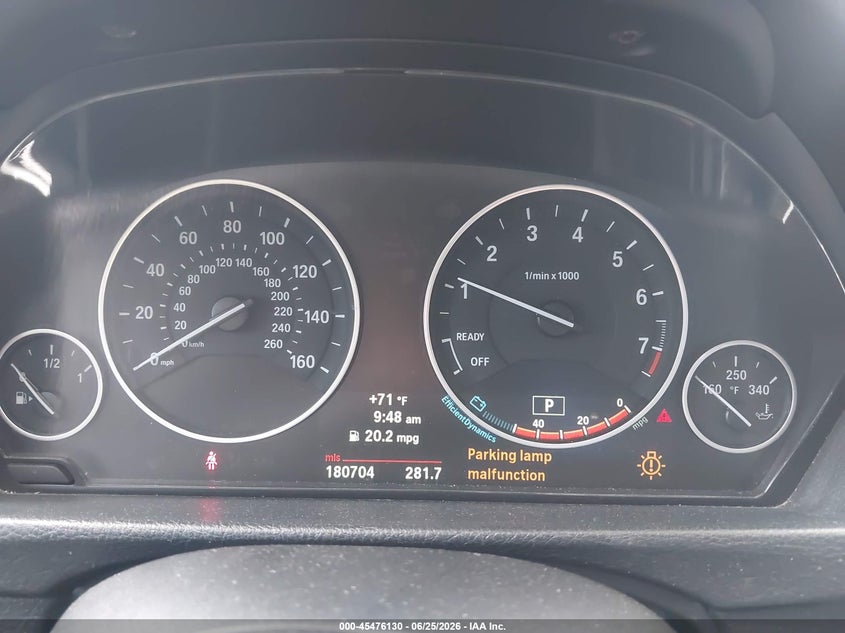 2013 BMW 3er VIN WBA3A5C53DF357378 IAAI salvage auction — REAR END, Salvage Title, sold $1,100 on 2026-08-08 (photo 7)
