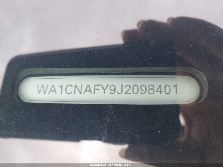 2018 Audi Q5 VIN WA1CNAFY9J2098401 IAAI salvage auction — LEFT FRONT, Salvage (Mississippi), sold $3,750 on 2026-07-23 (photo 9)