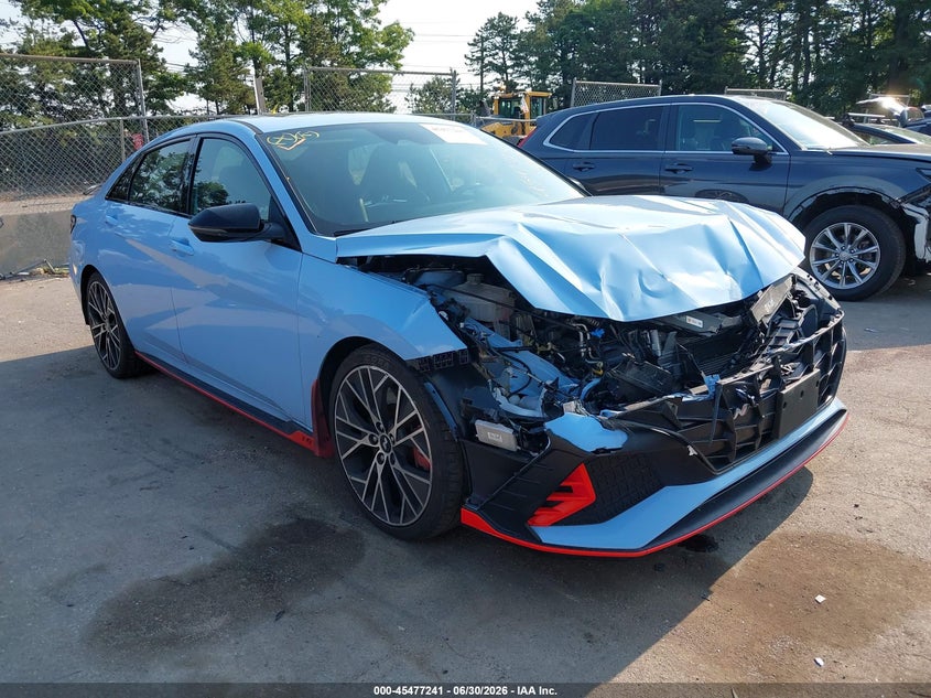 2023 Hyundai Elantra n VIN KMHLW4AK8PU017730 IAAI salvage auction — FRONT END, Salvage Title, sold $7,100 on 2026-08-11 (photo 1)