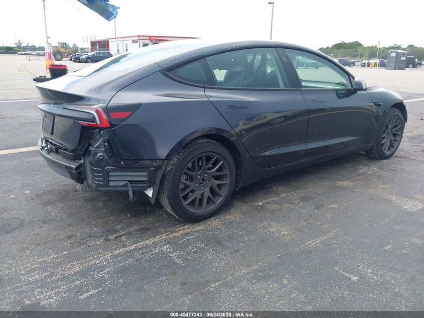 2025 Tesla Model 3 VIN 5YJ3E1EA6SF922041 IAAI salvage auction — FRONT & REAR, Salvage Title, sold $10,600 on 2026-07-30 (photo 4)