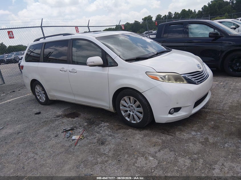 2015 Toyota Sienna VIN 5TDYK3DC8FS570692 IAAI salvage auction — REAR END, Salvage Title, sold $3,650 on 2026-07-22 (photo 1)