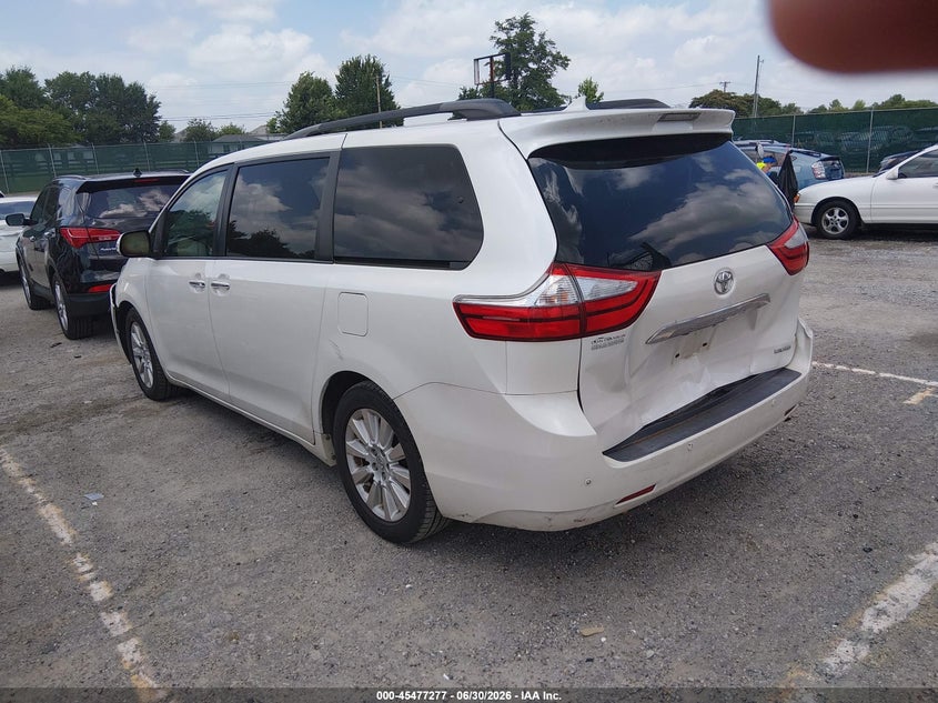 2015 Toyota Sienna VIN 5TDYK3DC8FS570692 IAAI salvage auction — REAR END, Salvage Title, sold $3,650 on 2026-07-22 (photo 3)