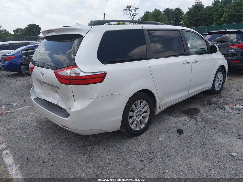 2015 Toyota Sienna VIN 5TDYK3DC8FS570692 IAAI salvage auction — REAR END, Salvage Title, sold $3,650 on 2026-07-22 (photo 4)