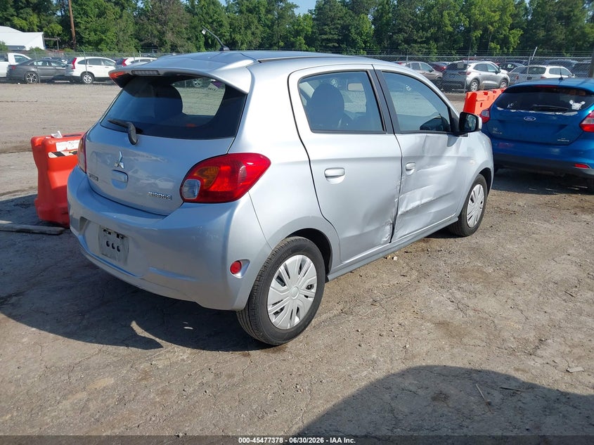 2015 Mitsubishi Mirage VIN ML32A3HJ5FH014381 IAAI salvage auction — RIGHT SIDE, Clear (Virginia), sold $475 on 2026-07-18 (photo 4)