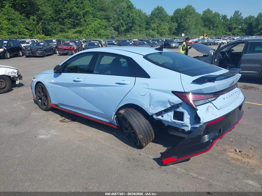 2025 Hyundai Elantra n VIN KMHLW4DK1SU030209 IAAI salvage auction — LEFT REAR, Salvage (Connecticut), sold $9,300 on 2026-08-13 (photo 3)