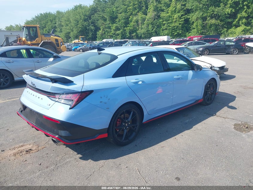 2025 Hyundai Elantra n VIN KMHLW4DK1SU030209 IAAI salvage auction — LEFT REAR, Salvage (Connecticut), sold $9,300 on 2026-08-13 (photo 4)
