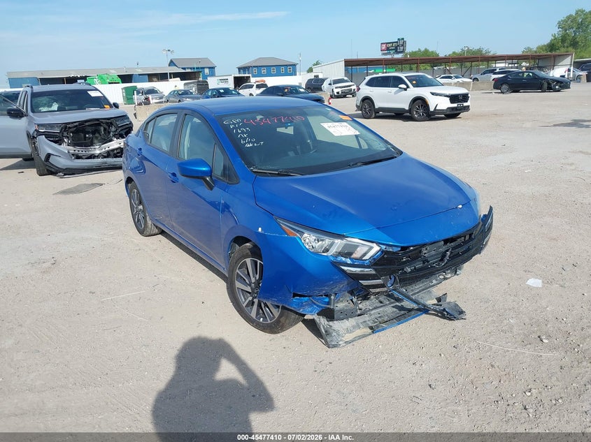 2023 Nissan Versa VIN 3N1CN8EVXPL838912 IAAI salvage auction — FRONT END, Salvage Title, sold $1,850 on 2026-08-02 (photo 1)