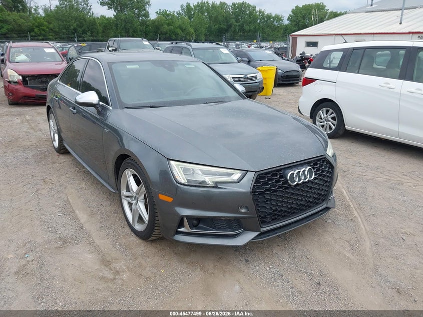 2018 Audi S4 VIN WAUC4BF49JA011871 IAAI salvage auction — WATER/FLOOD, Salvage (Iowa), sold $5,050 on 2026-08-01 (photo 1)