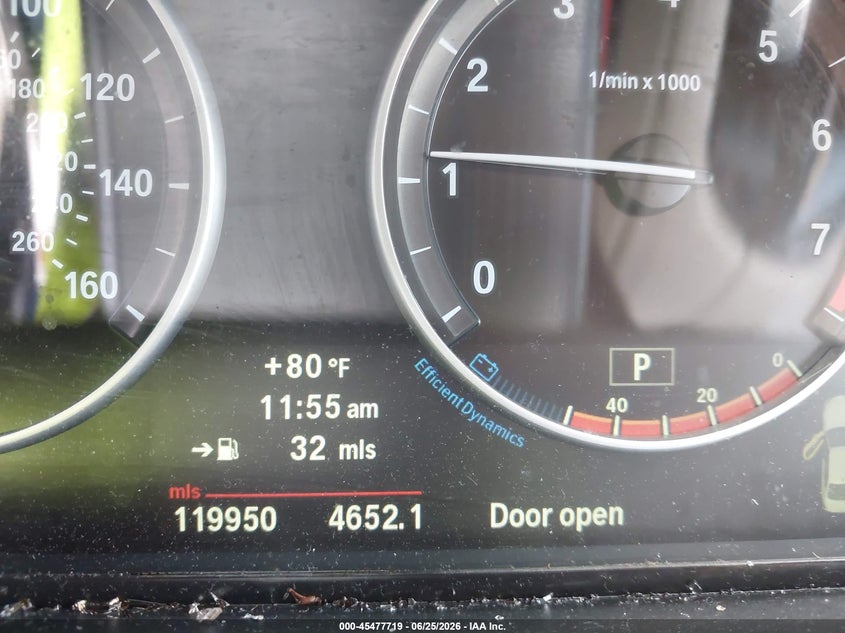 2013 BMW 5er VIN WBAXH5C58DD112651 IAAI salvage auction — STORM DAMAGE, Salvage (North Carolina), sold $1,150 on 2026-07-23 (photo 7)
